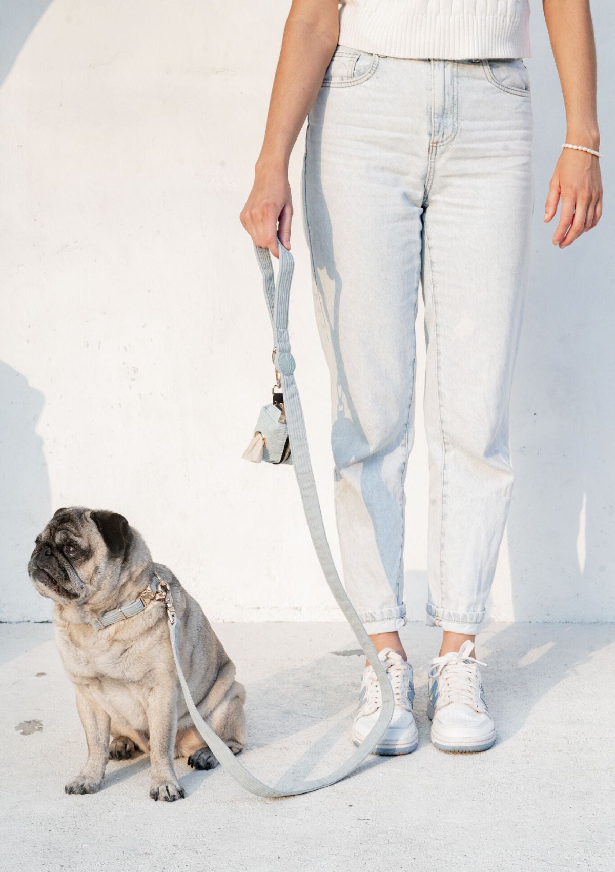 Bella Cord Leash -  Sea Salt