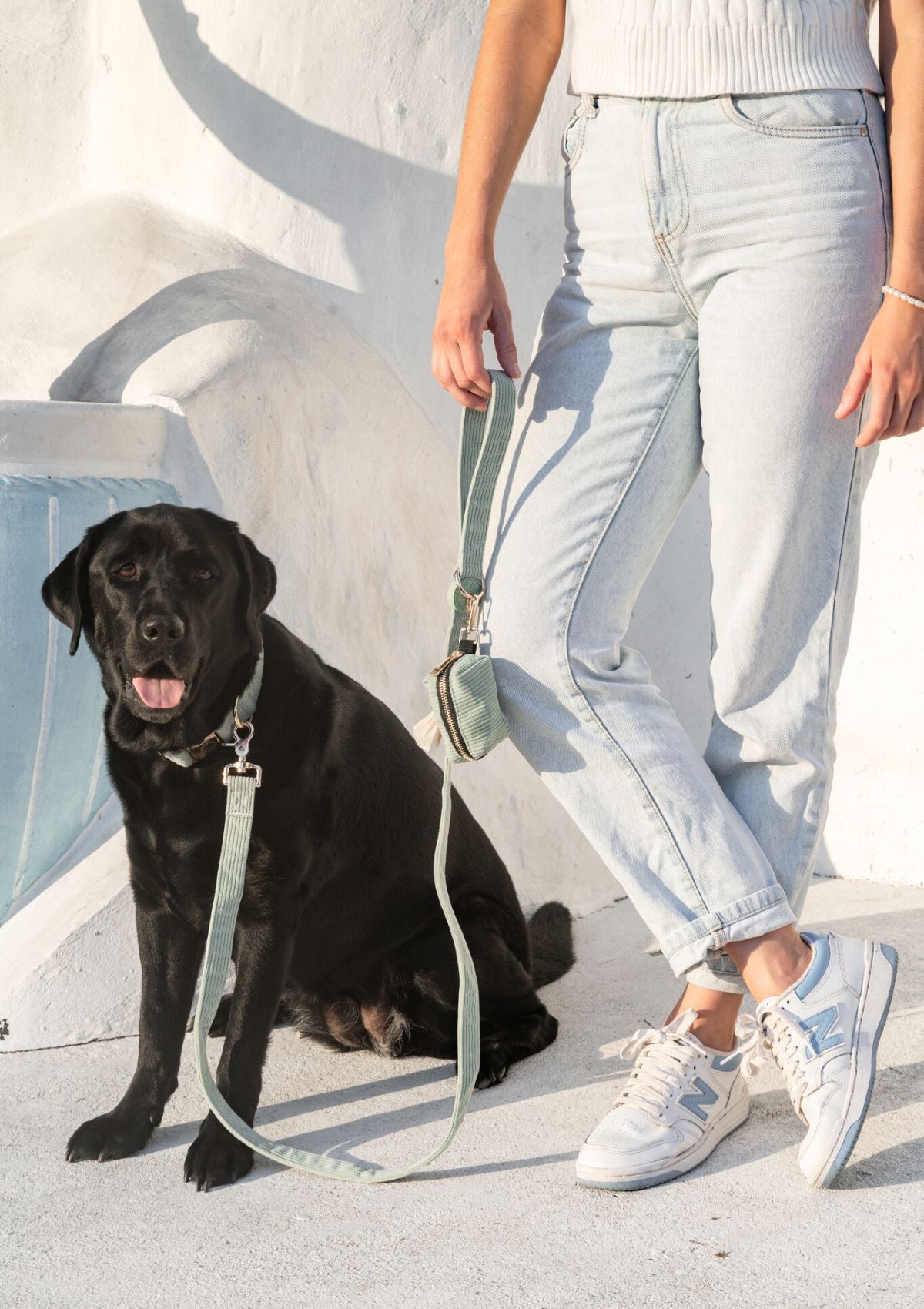 Bella Cord Leash - Sage Green
