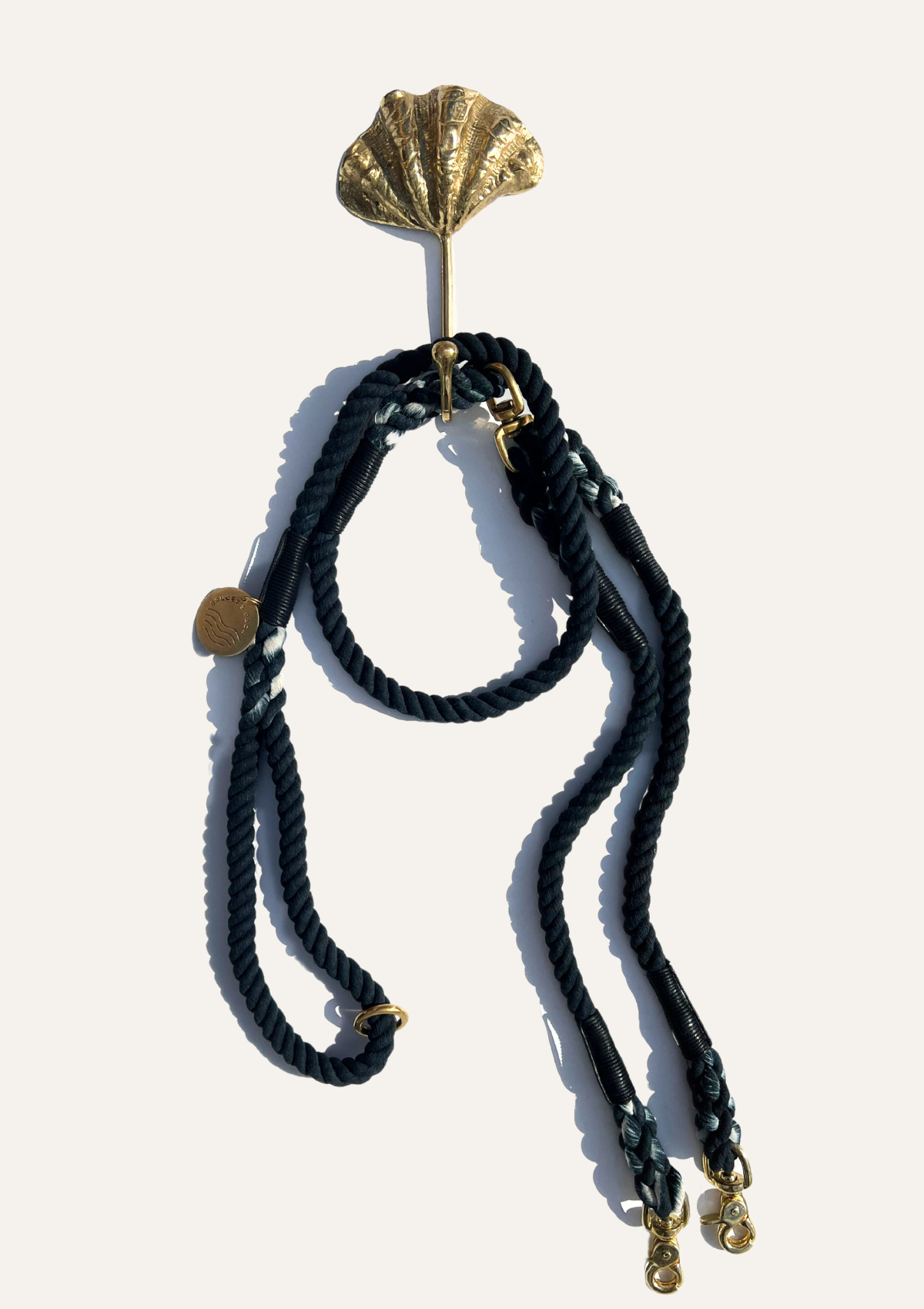 Split Leash Organic Cotton Rope Leash - Black