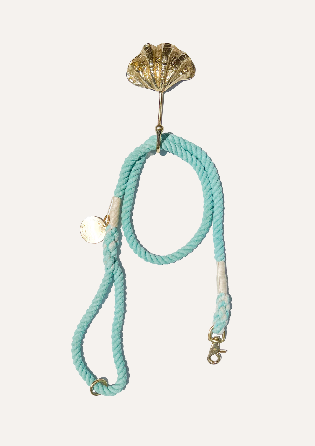 Organic Cotton Rope Leash - Aqua