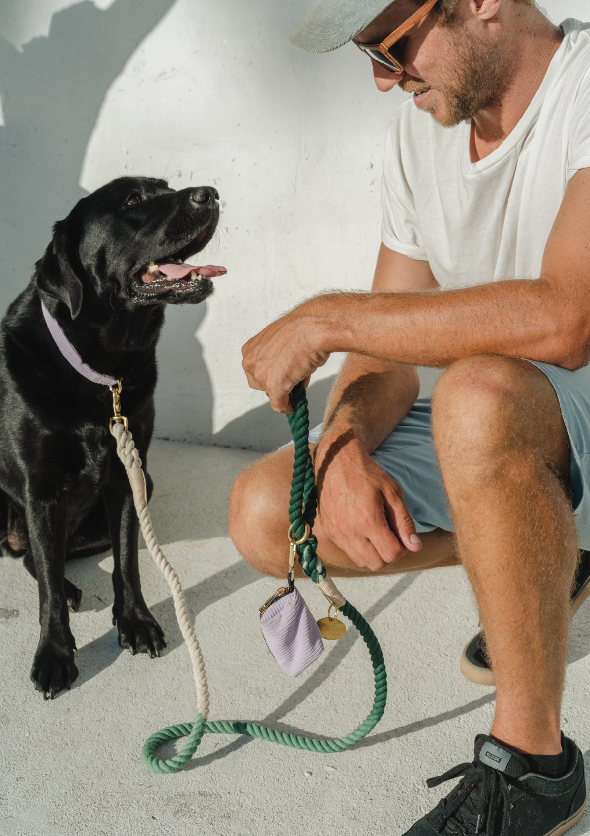 Organic Cotton Rope Leash - Emerald Ombre