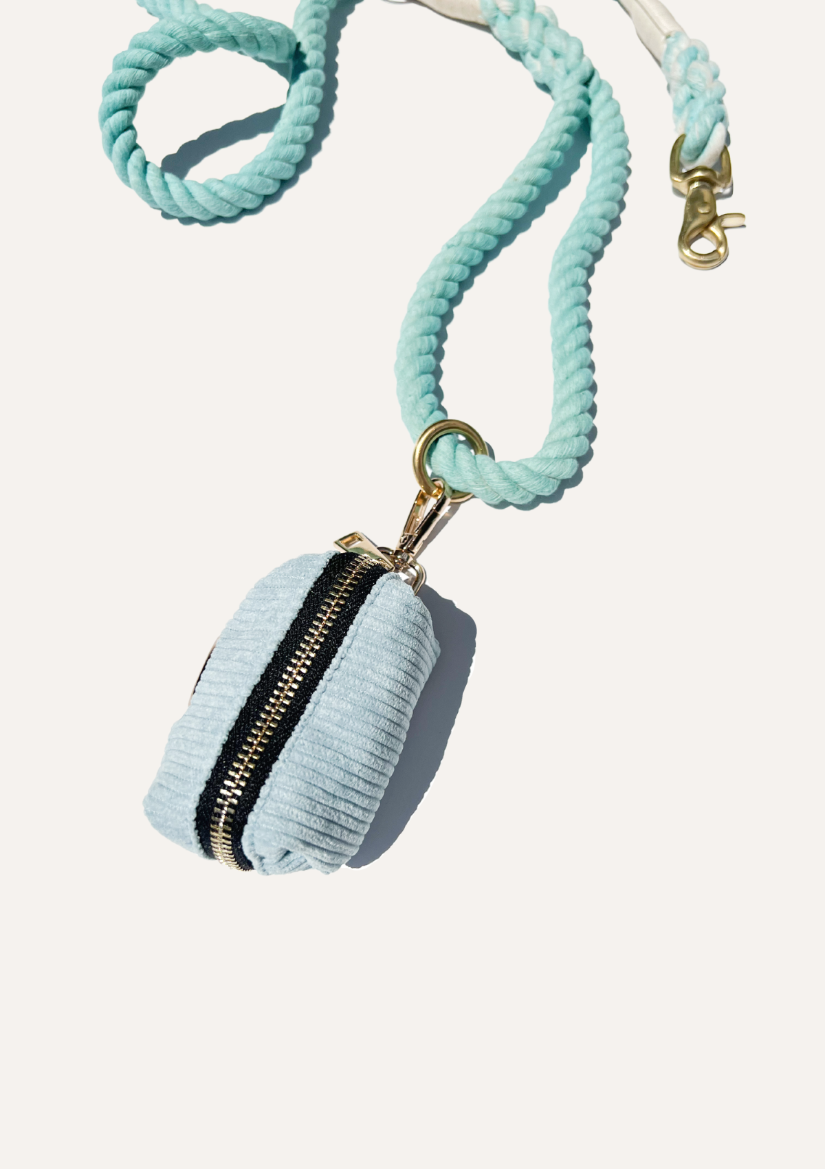 Organic Cotton Rope Leash - Aqua