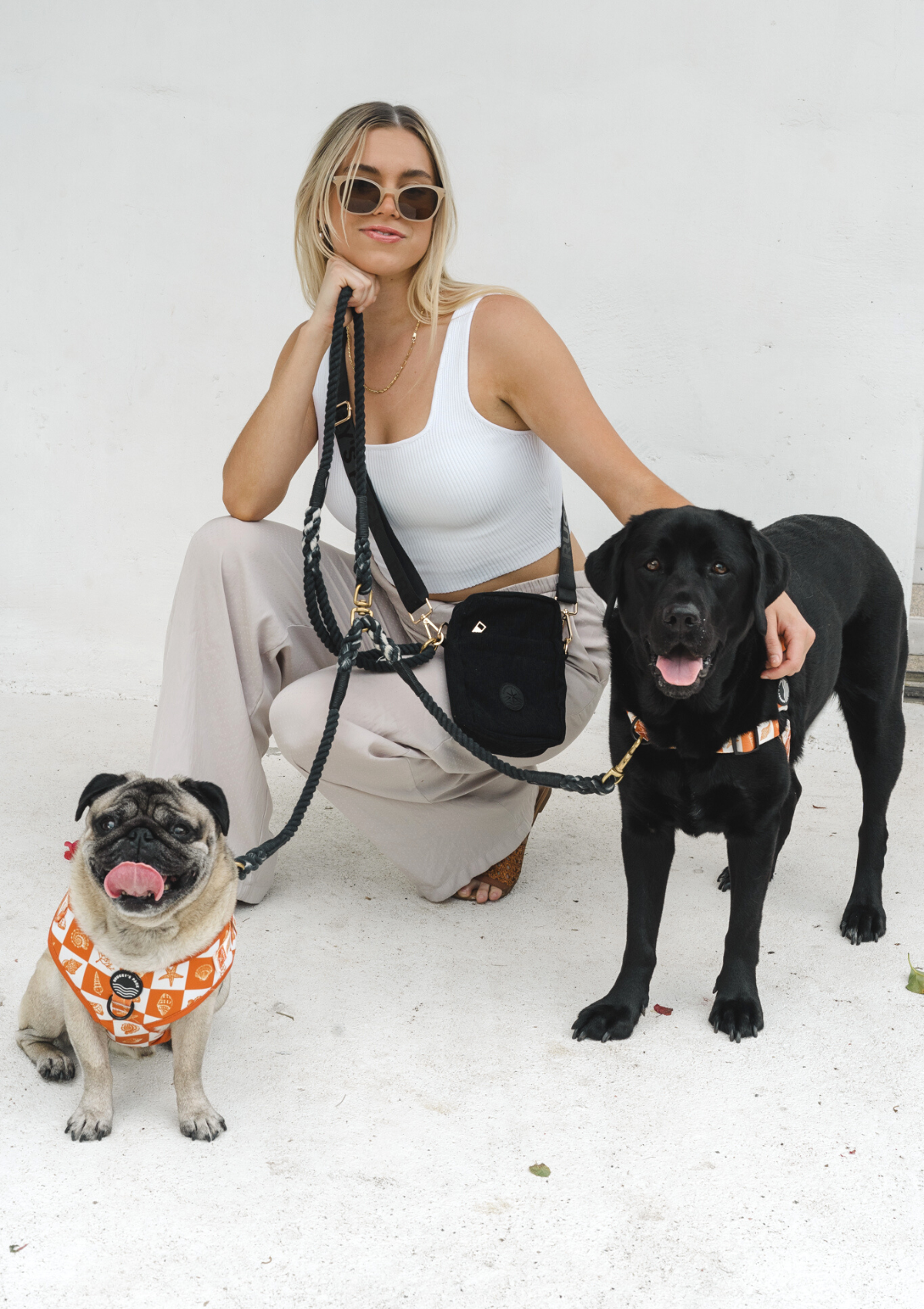 Split Leash Organic Cotton Rope Leash - Black