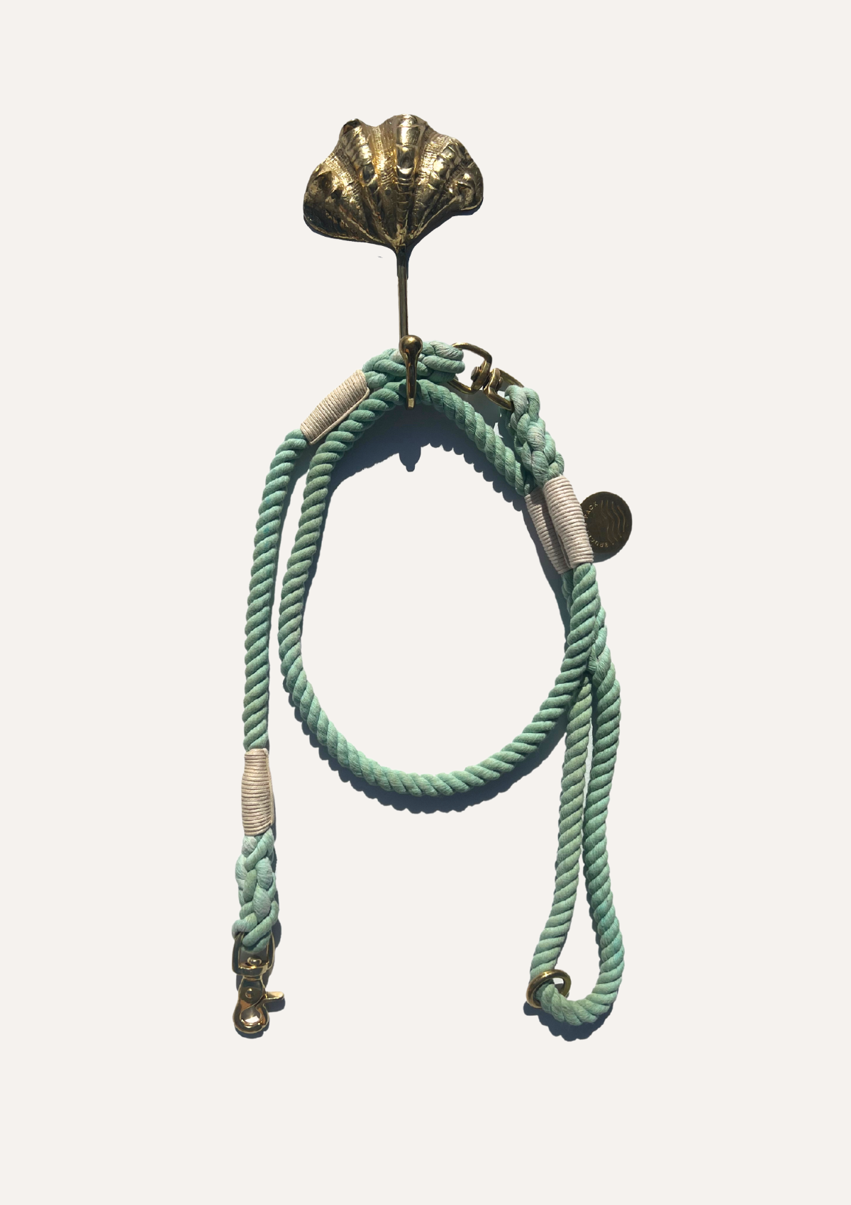 Extra Long Organic Cotton Rope Leash - Sage Green