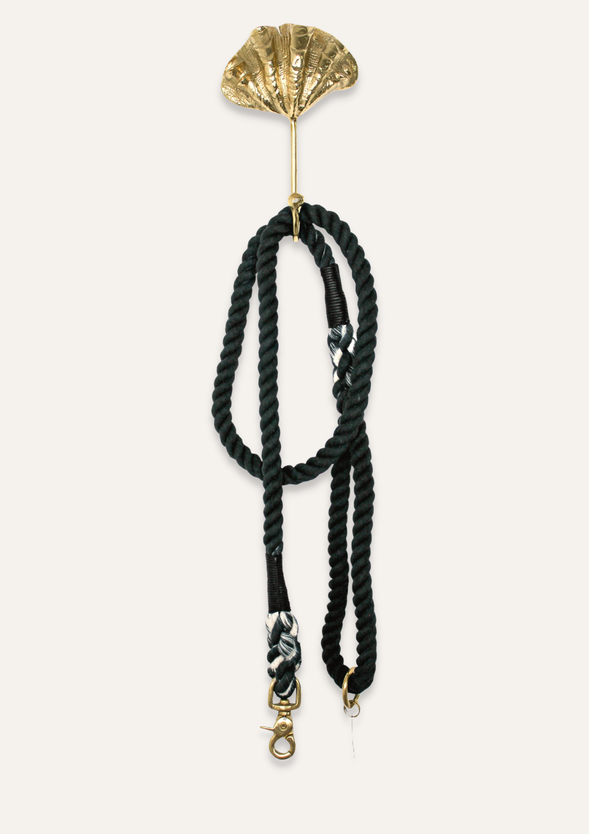 Organic Cotton Rope Leash - Black