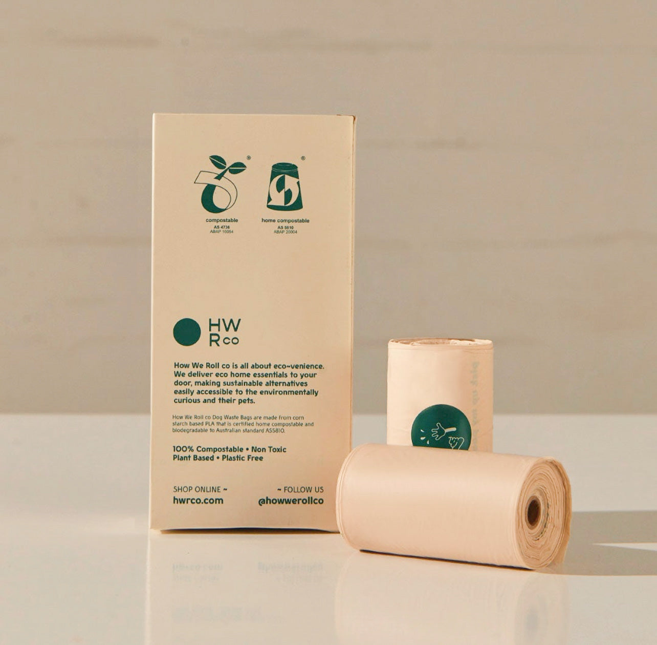 Certified 100% Compostable Dog Waste Bag 15 Bag Rolls - 4 Rolls